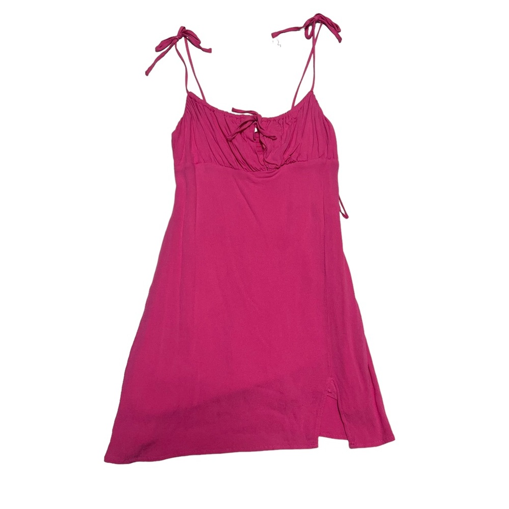 Garage Women’s XSmall Adjustable Tie Spaghetti Straps Bubblegum Pink Flowy Dress